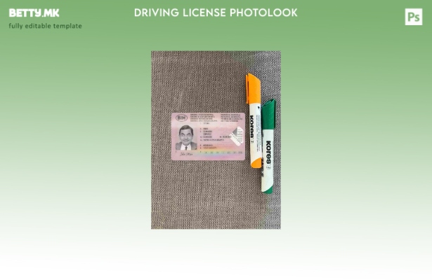 модерен стил Босна и Херцеговина возачка дозвола photolook ПРЕДЕН шаблон